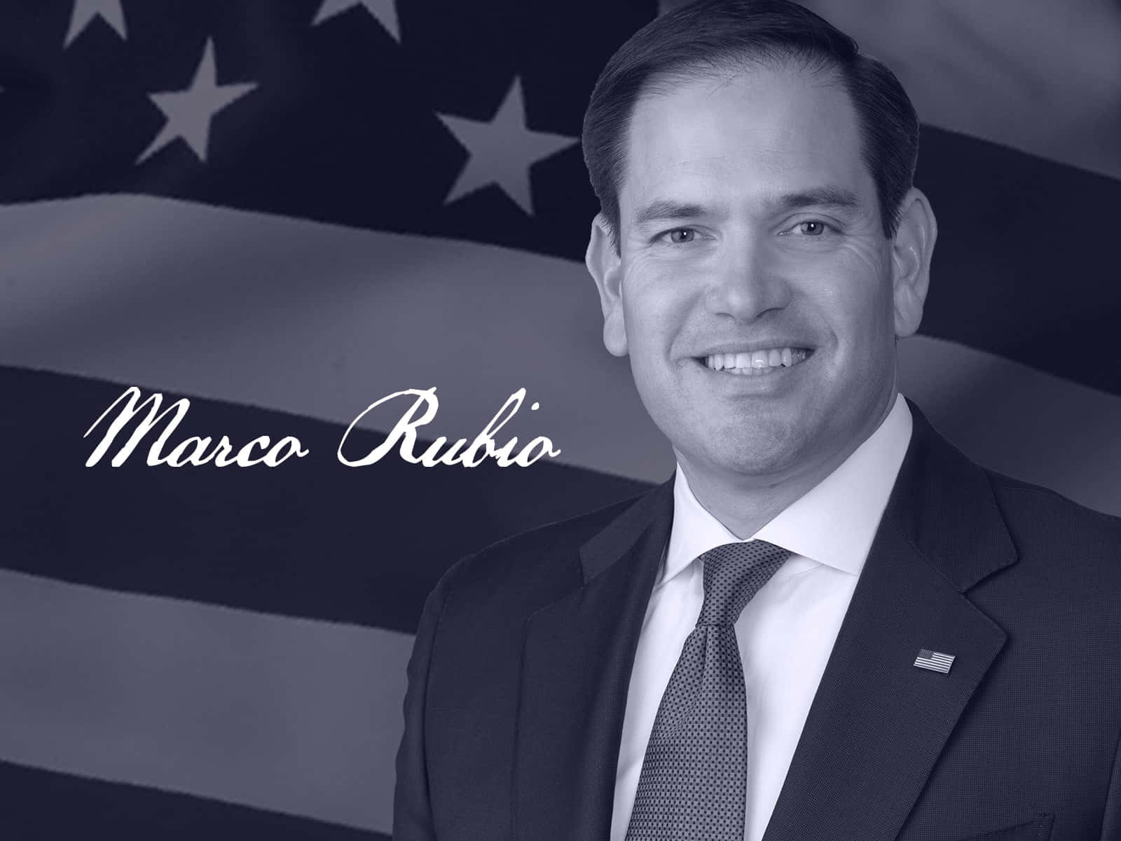 1600x1200 Download Marco Rubio Black and White Wallpaper