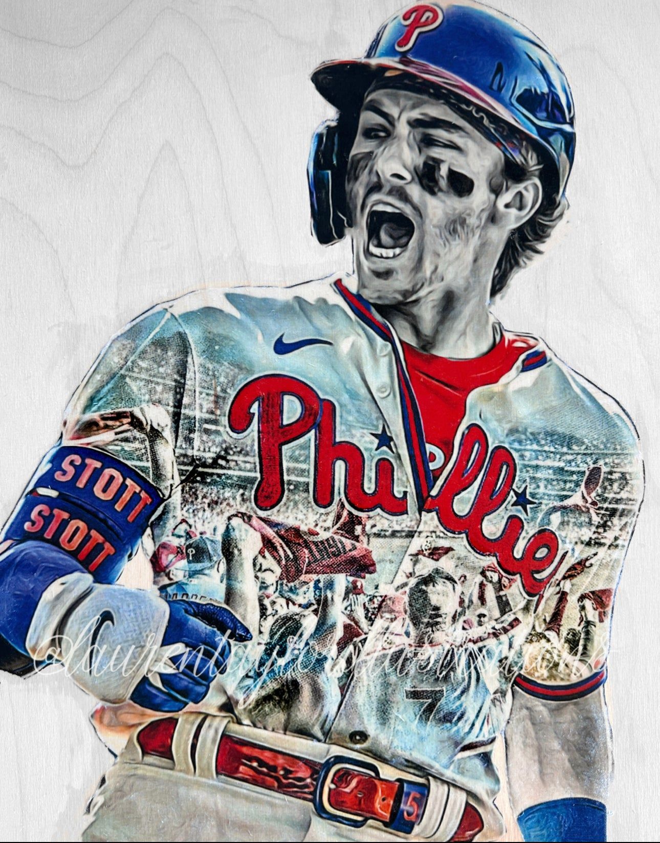 1290x1648 AOK (Bryson Stott) Philadelphia Phillies 1 Original On Wood