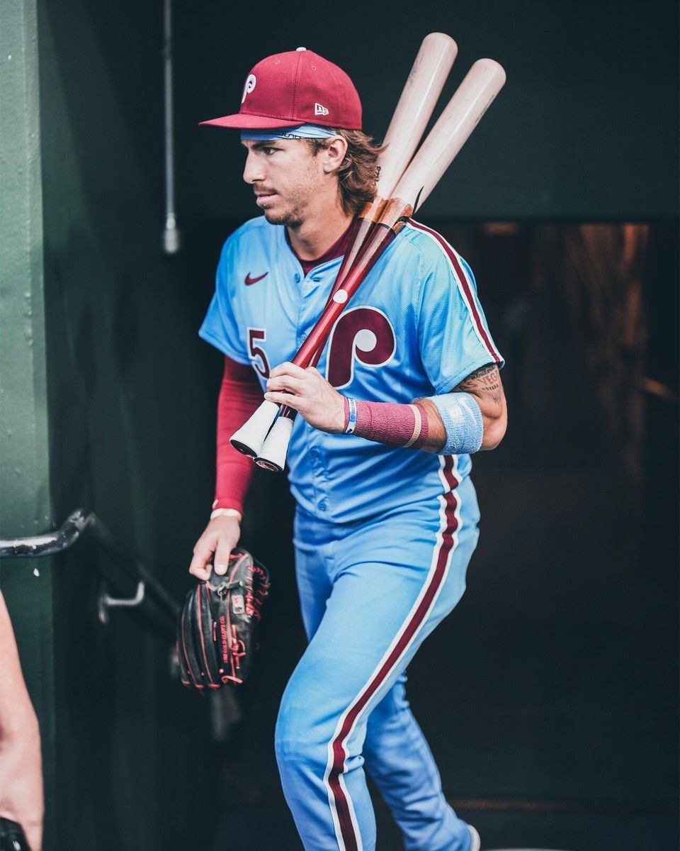 960x1200 Bryson Stott Powder Blue Dugout Philadelphia Phillies 8x10 MLB Baseball Photo