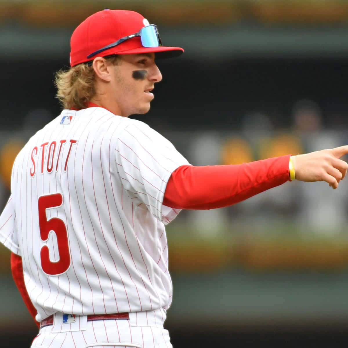 1200x1200 Download Bryson Stott Baseball Player Pointing Wallpaper