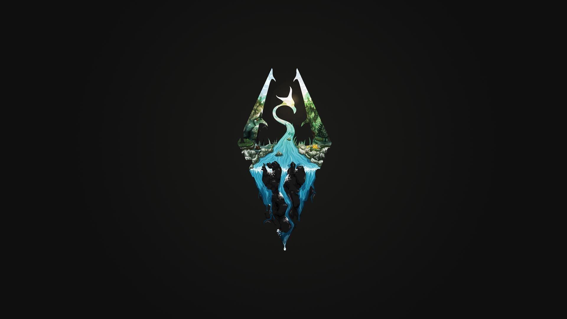 1920x1080 Minimalism Skyrim Background