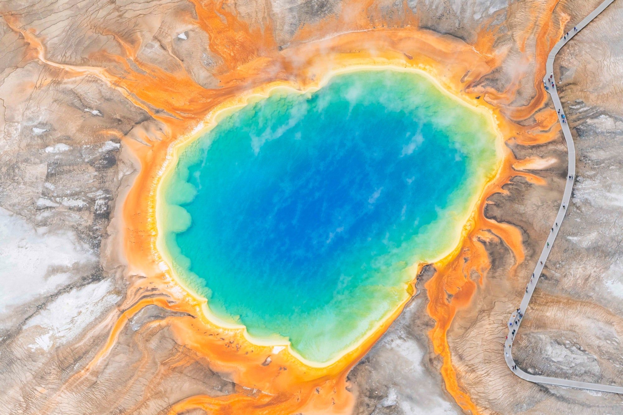 2000x1333 Grand Prismatic Spring Summer Landscape, Yellowstone National Park