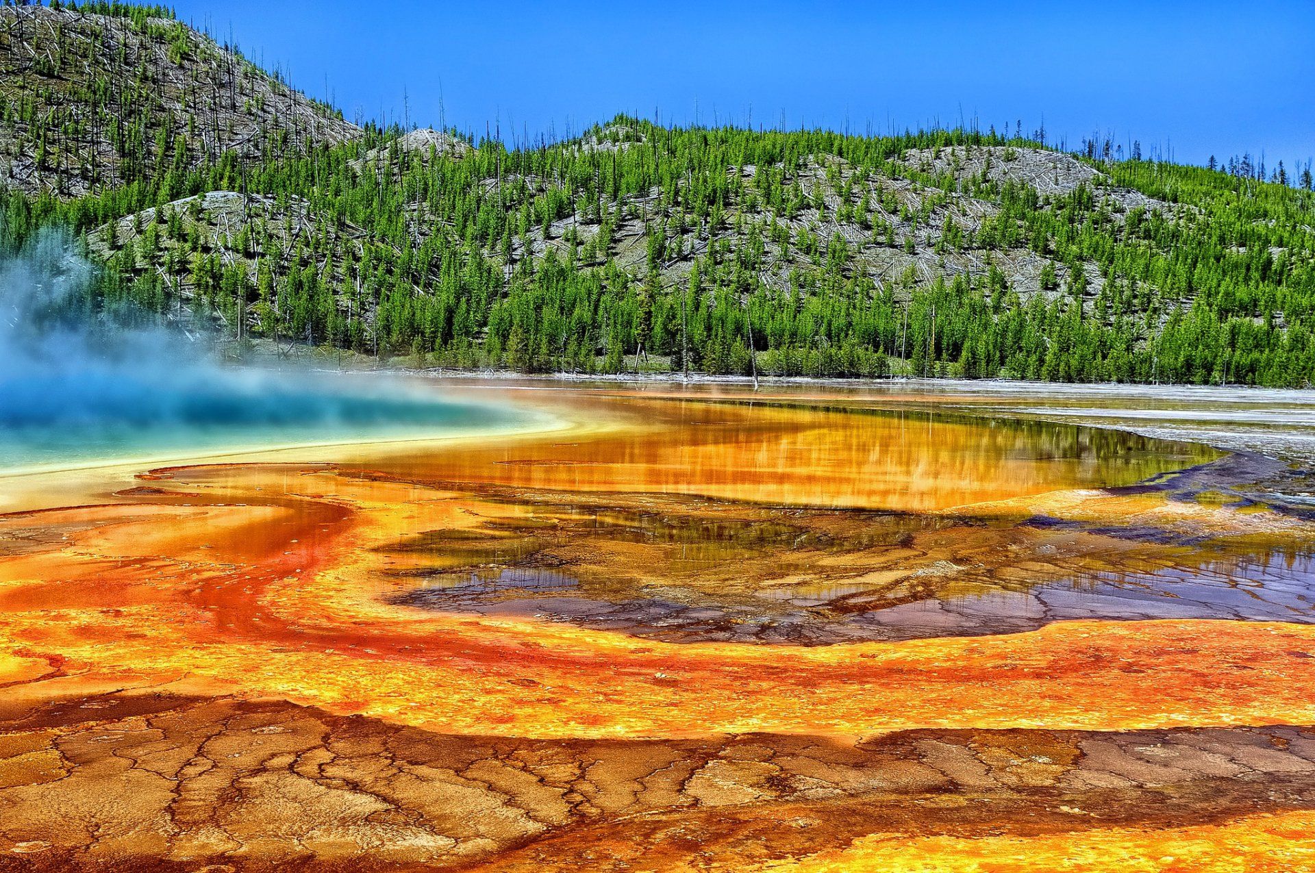 1920x1275 Download Grand Prismatic Spring Hot Spring Wyoming Nature Yellowstone HD Wallpaperx1360