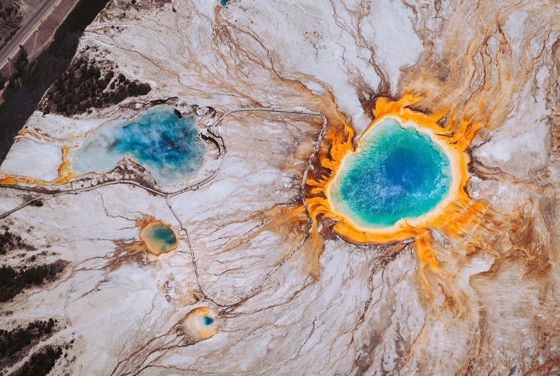 1920x1287 Download Grand Prismatic Spring National Park, Wyoming, United States Wallpaper