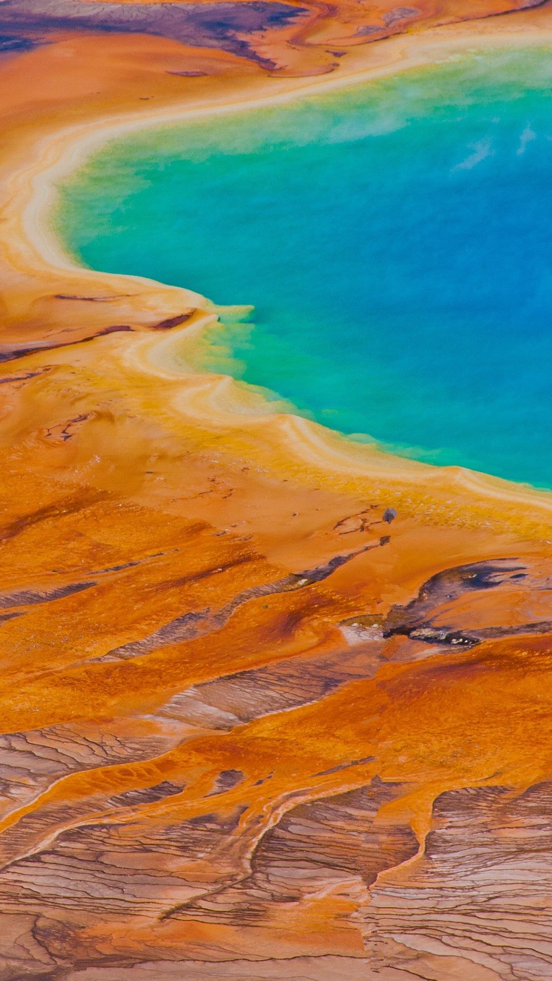 1080x1920 Grand Prismatic Spring in Yellowstone National Park, Midway Geyser Basin, Wyoming, USA. Windows Spotlight Image