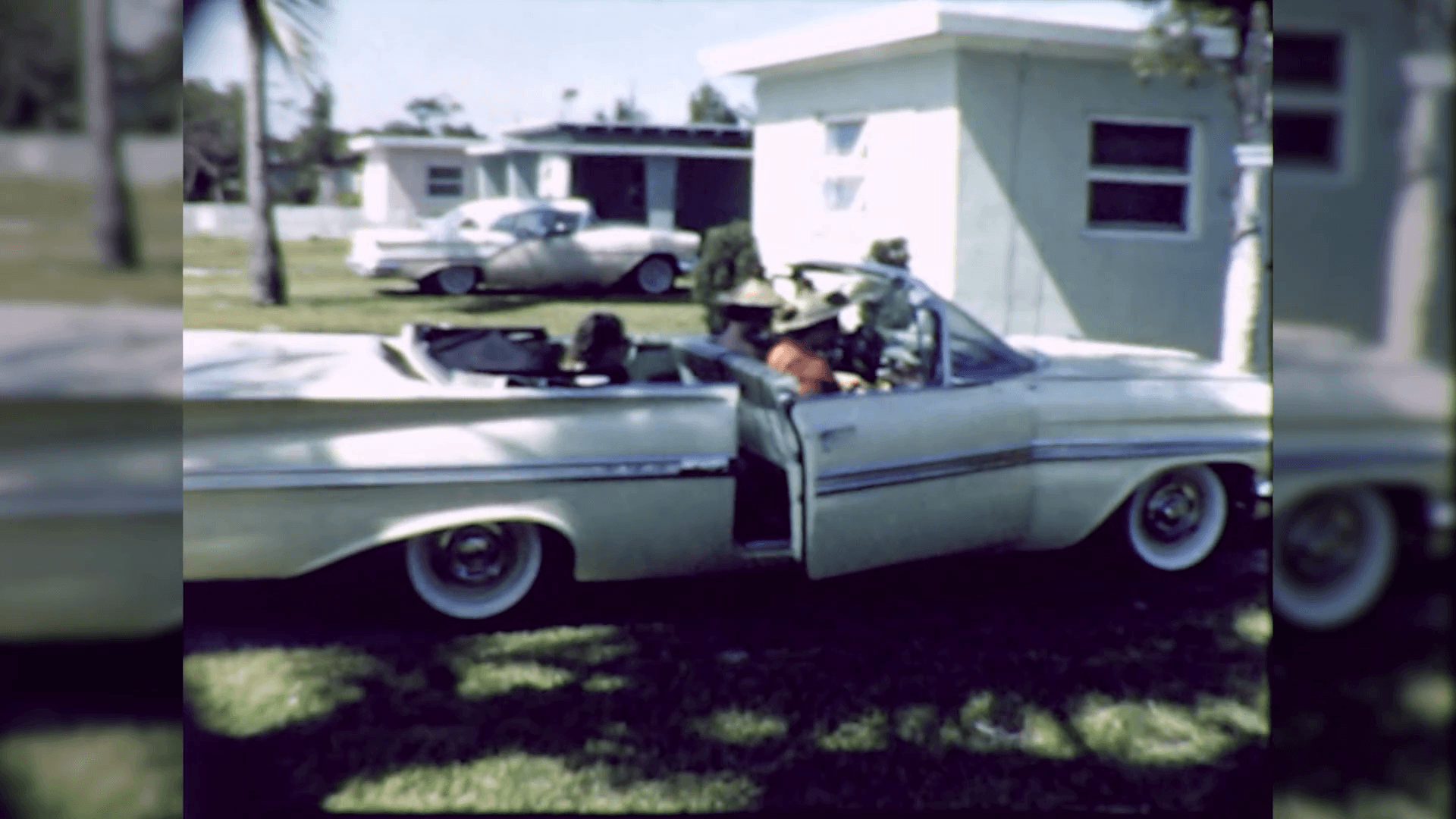1920x1080 Women Getting Out of Convertible Car Florida 1960s Vintage Film Home