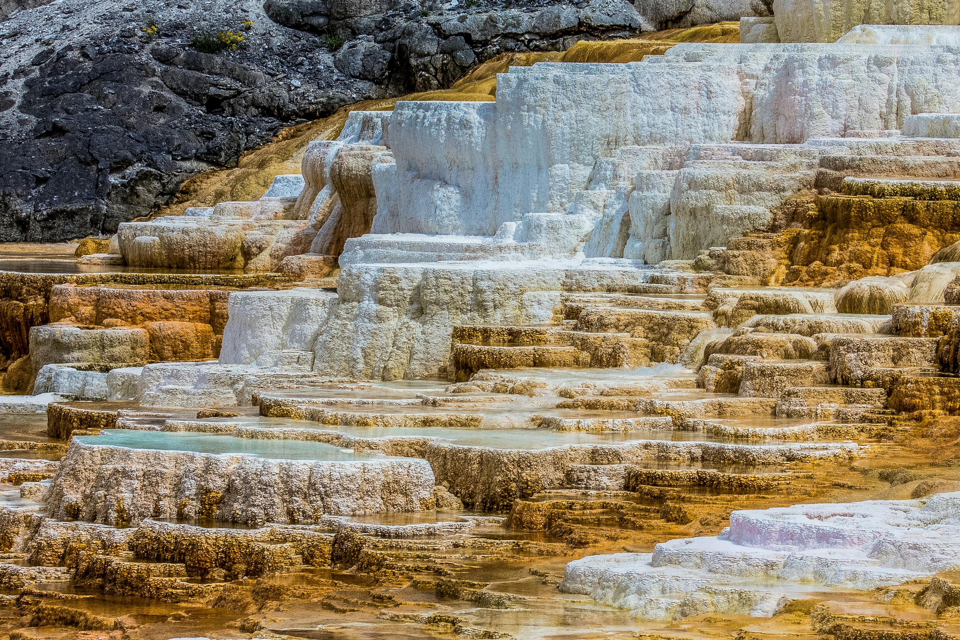 3141x2094 Travertine Terraces at Yellowstone National Park · Free