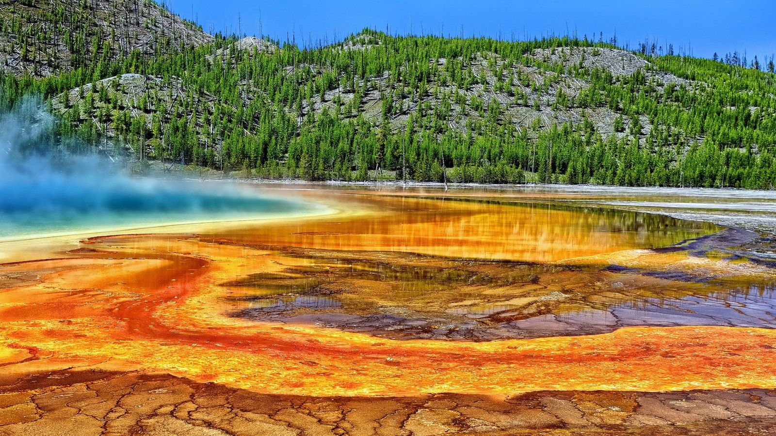 1600x900 Hot Spring Wyoming Grand Prismatic HD Nature Wallpaper