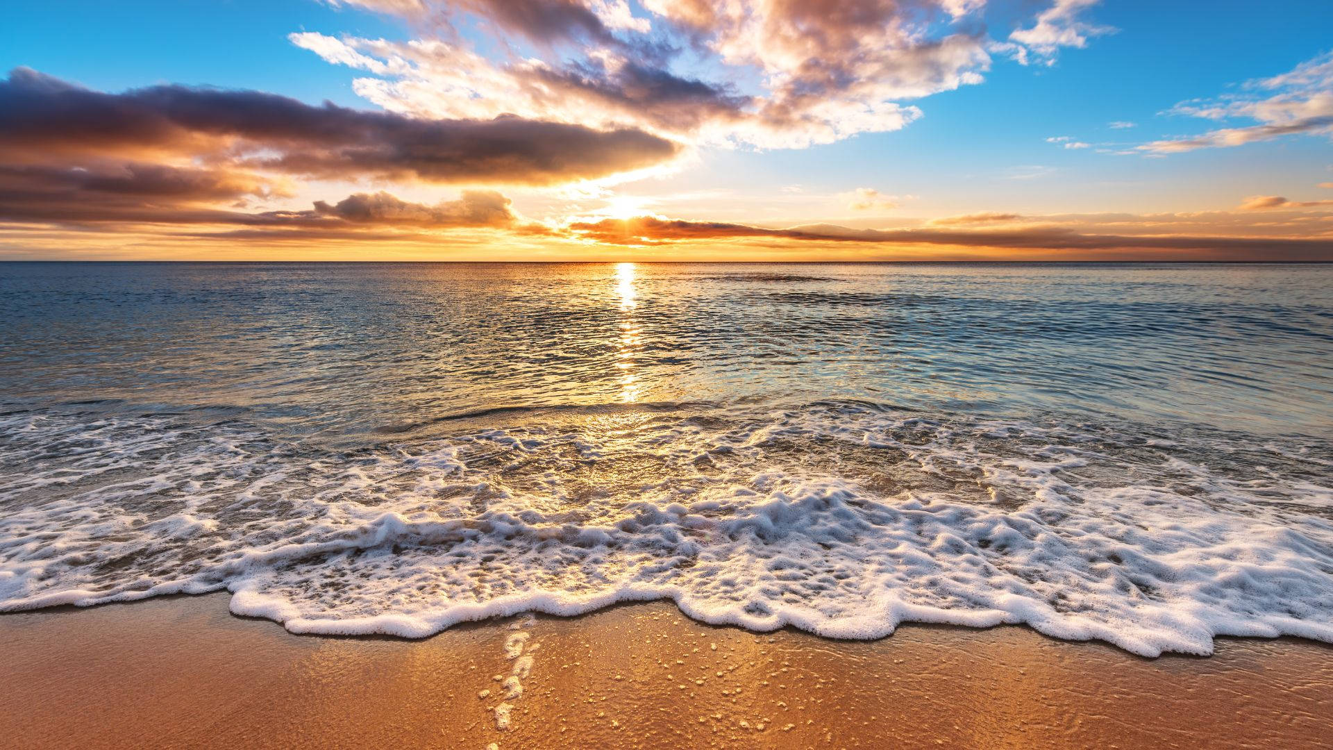 1920x1080 Beach Sunrise Wallpaper