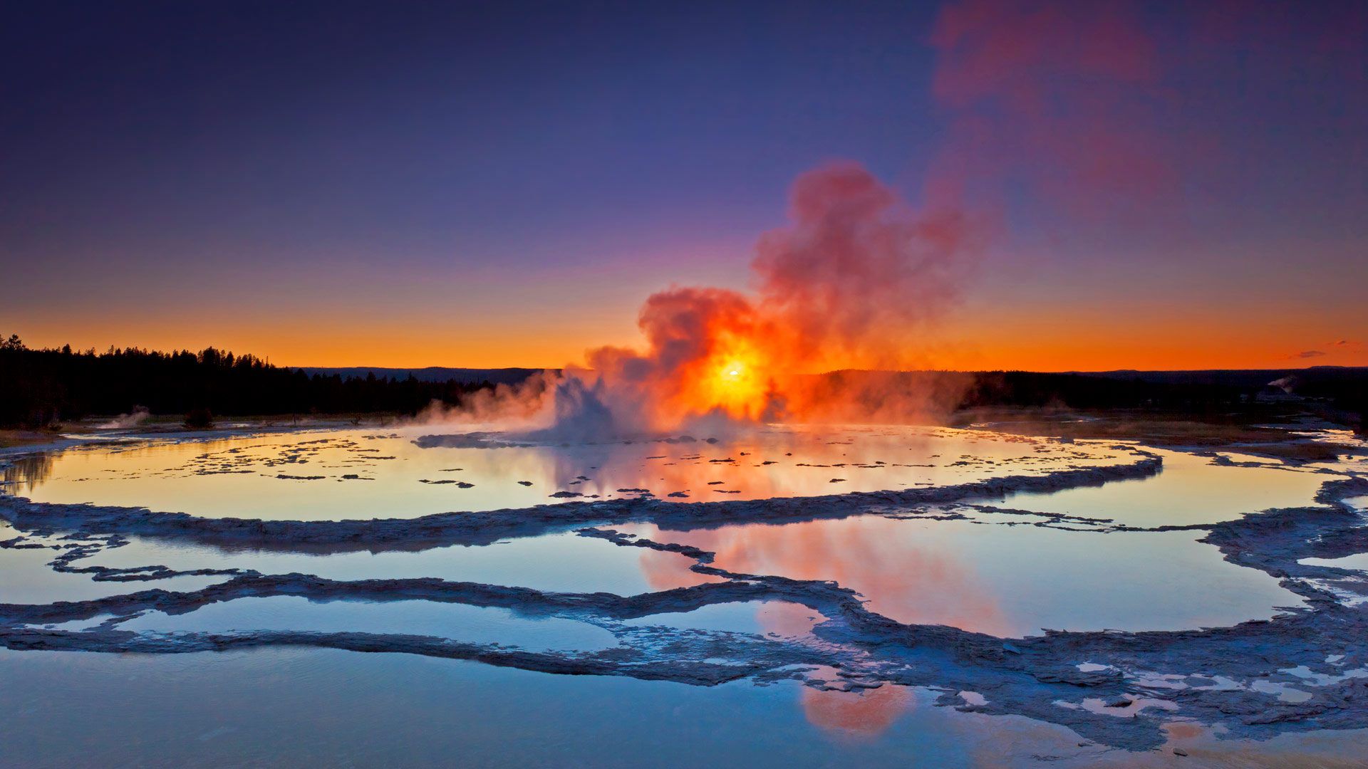 1920x1080 Bing image: Great Fountain Geyser, Yellowstone National Park, Wyoming Wallpaper Gallery