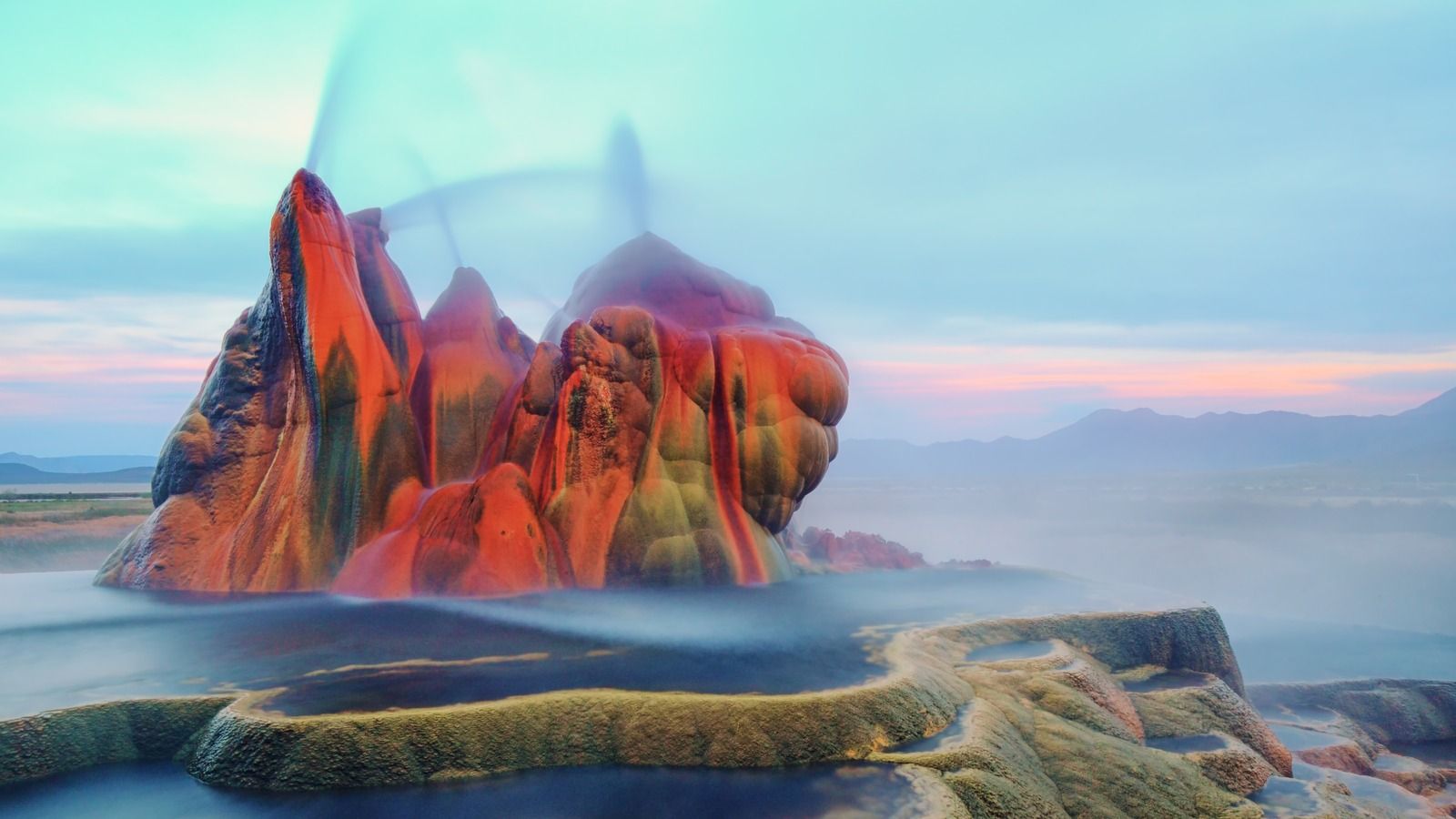 1600x900 Situated Off Route 34 In Nevada Is An Underrated Geyser Displaying Nature's Artwork