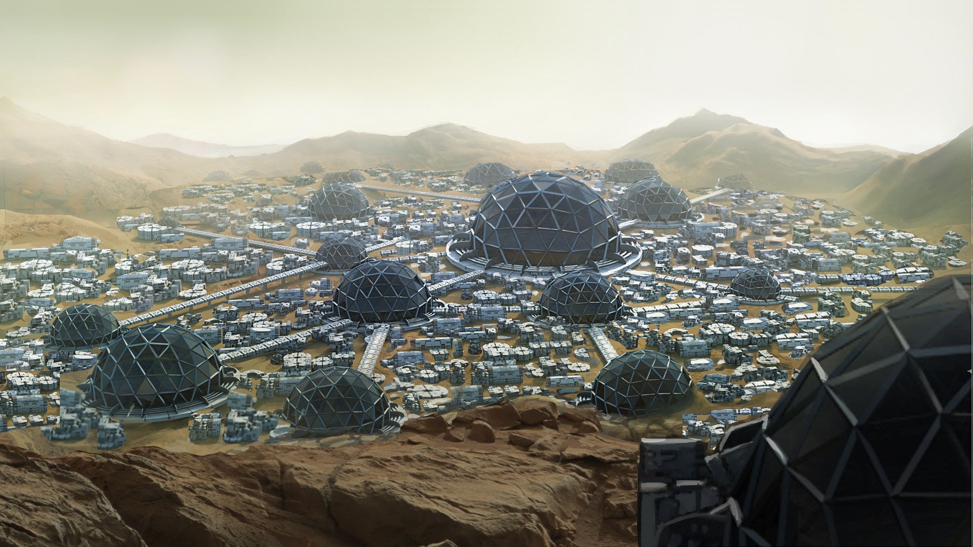 1920x1080 Mars colony