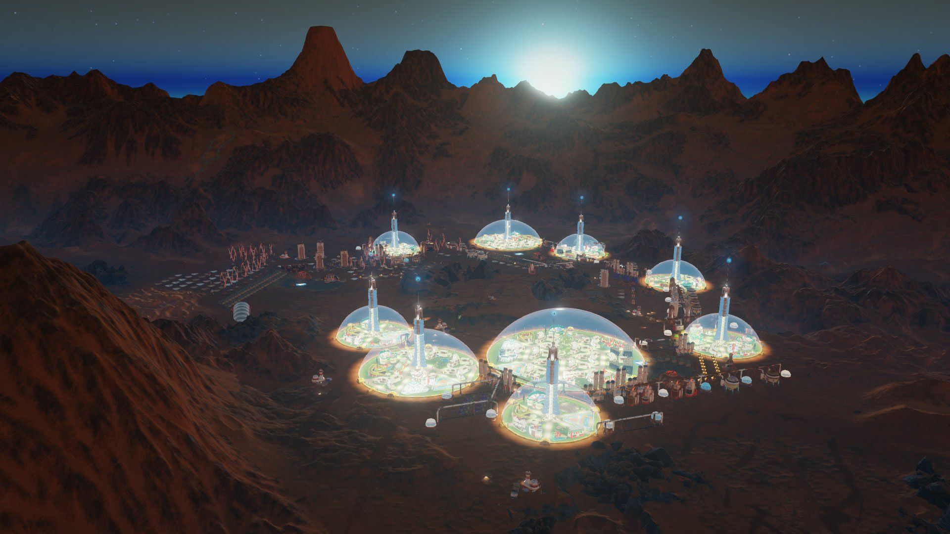 1920x1080 Mars Colony Domes at Twilight HD Wallpaperx1080