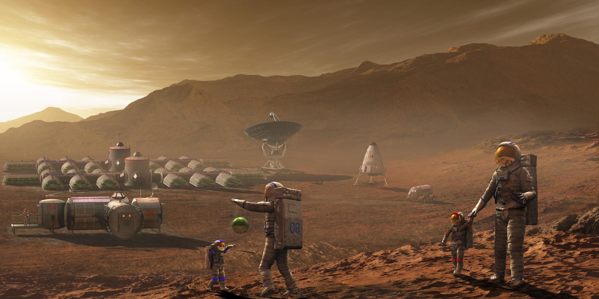 2000x1000 Mars Colony Wallpaper