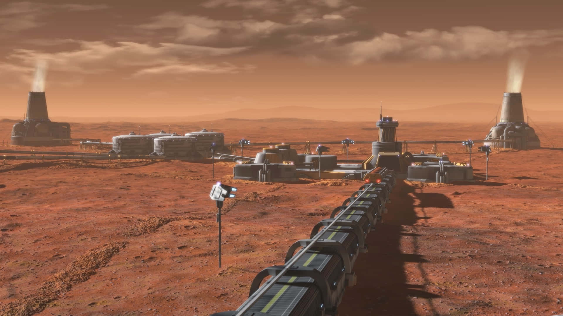 1920x1080 Download Futuristic Human Colony on Mars Wallpaper