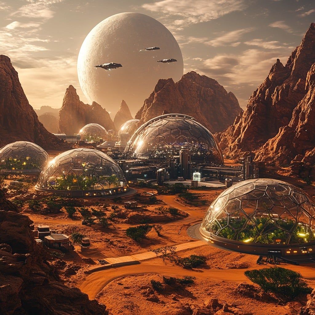 1024x1024 Free Futuristic Mars Colony Image, Colony, Futuristic