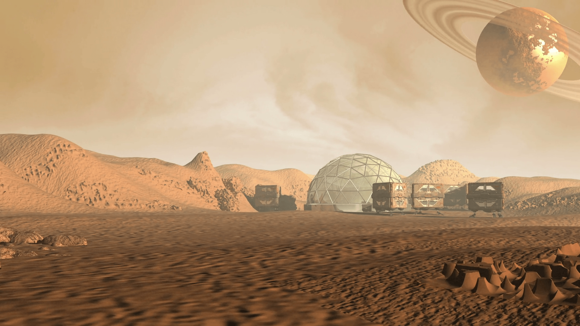 1920x1080 Colony On Mars Like Red Planet With Stock Motion Graphics SBV 304479177