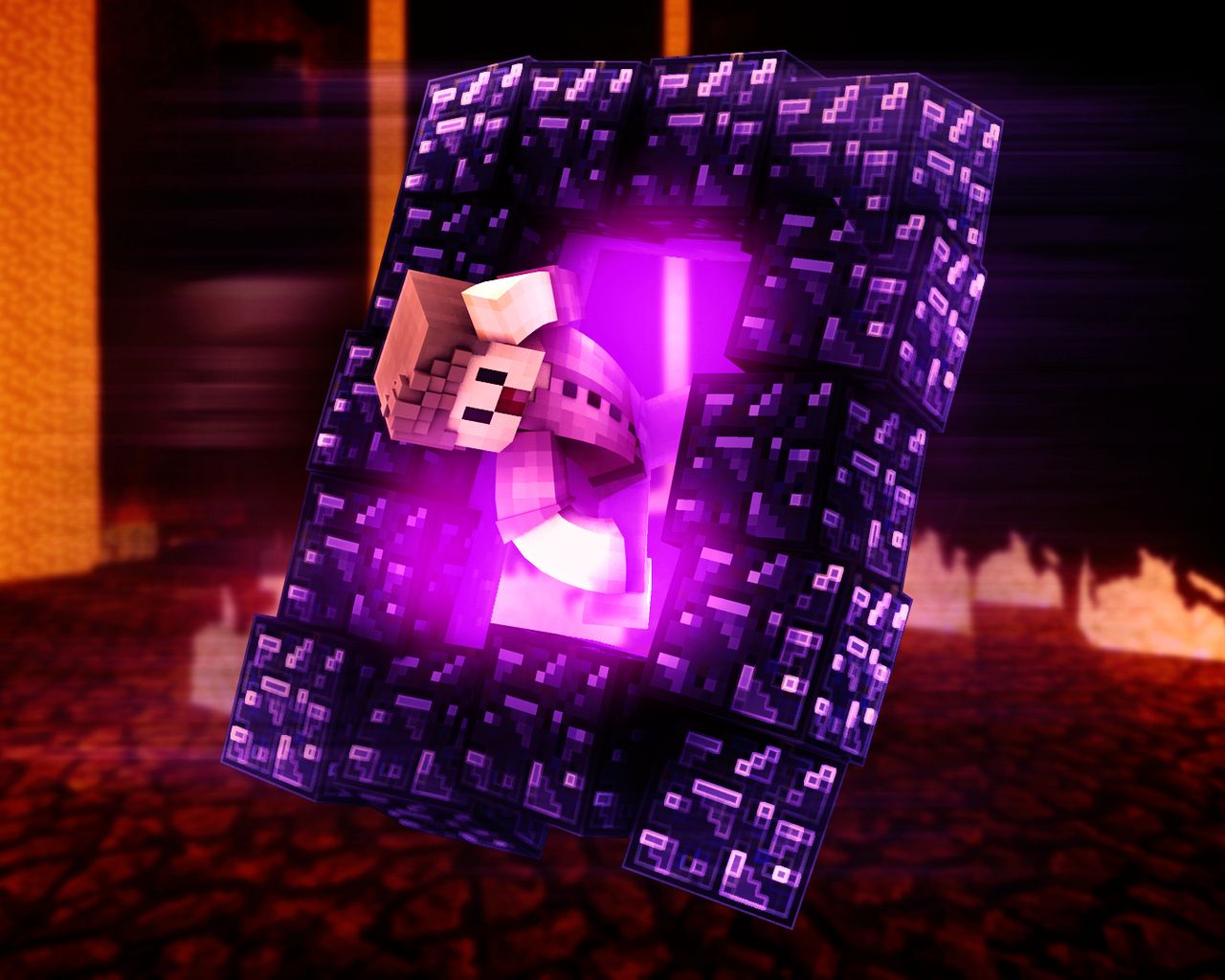 1280x1024 Download Minecraft portal, Minecraft, Portal Wallpaper in 1280x1024 Resolution