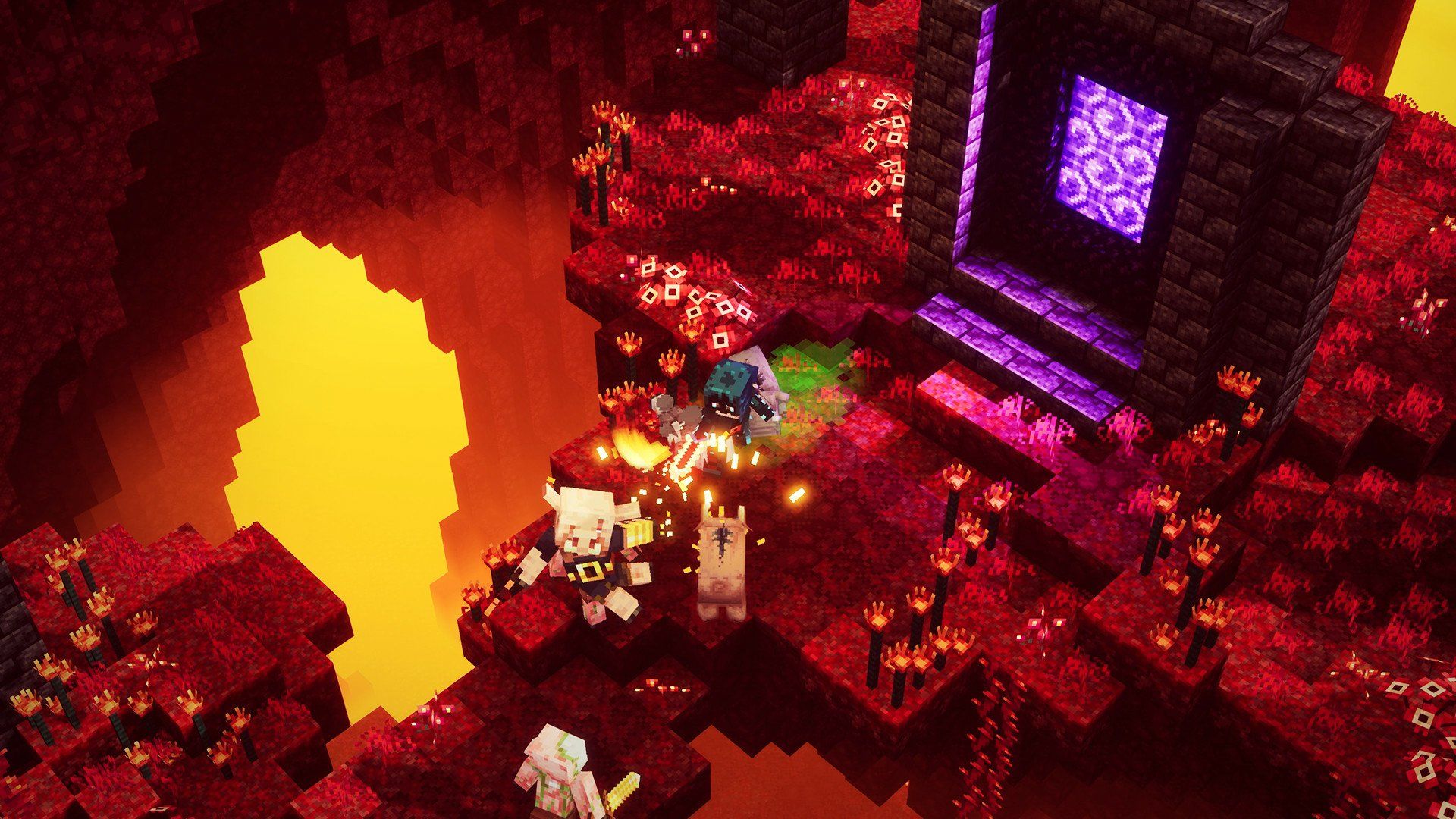 1920x1080 Minecraft Dungeons: Nether Portal Assault