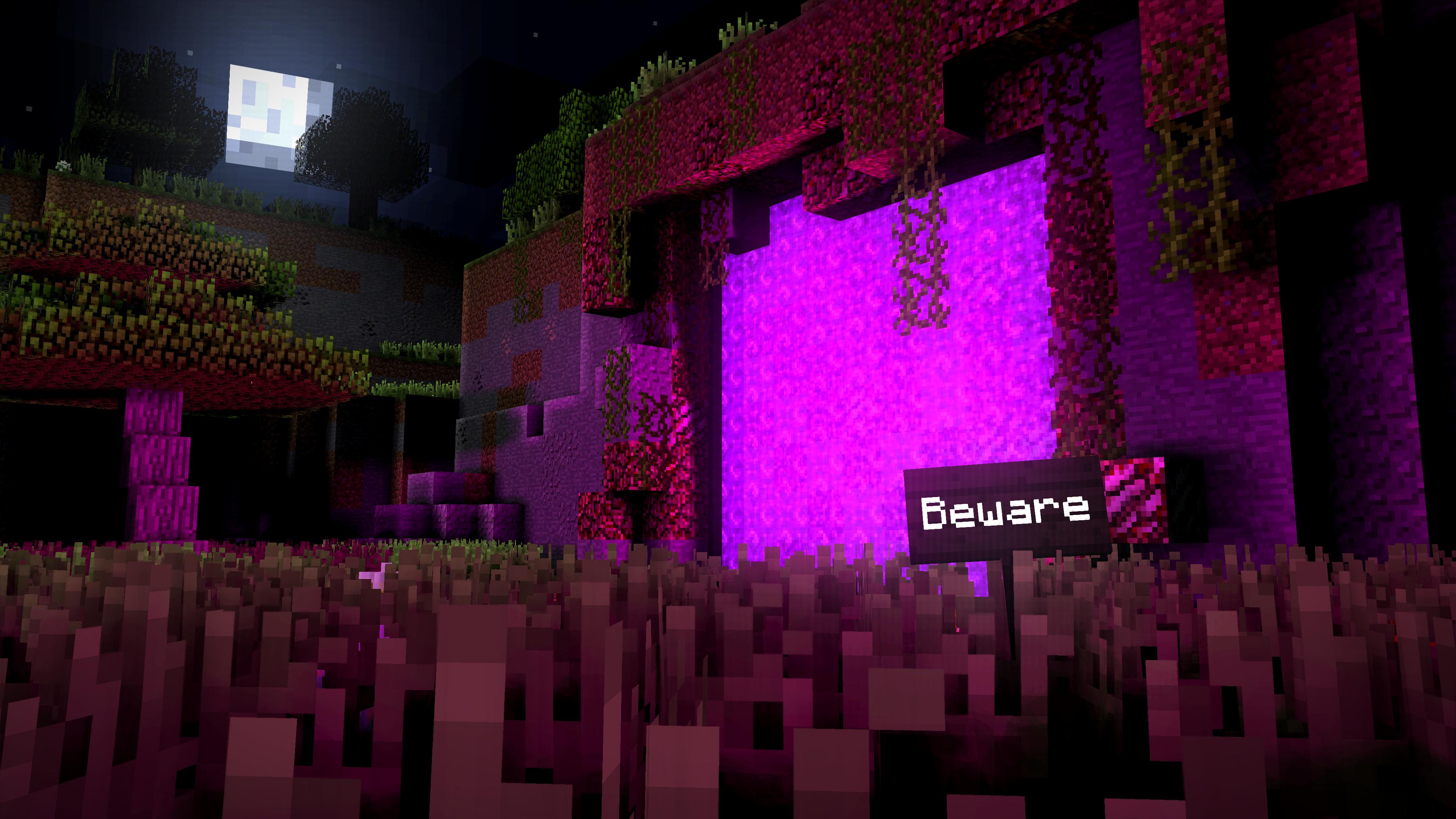 3840x2160 Nether Portal Wallpaper
