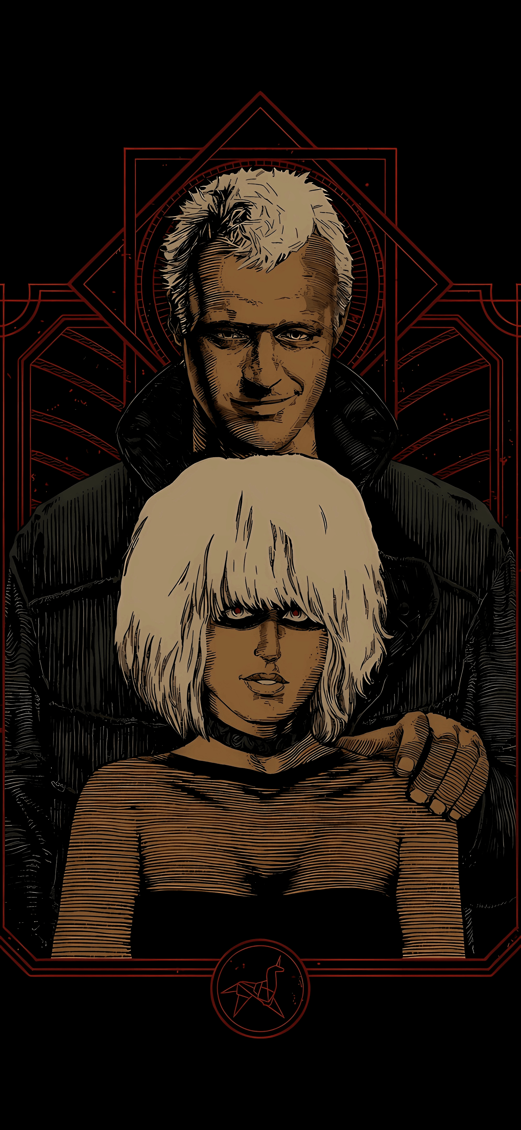 1992x4320 Blade Runner, Roy Batty & Pris wallpaper (by Rafael Pereira) [1992x4320]
