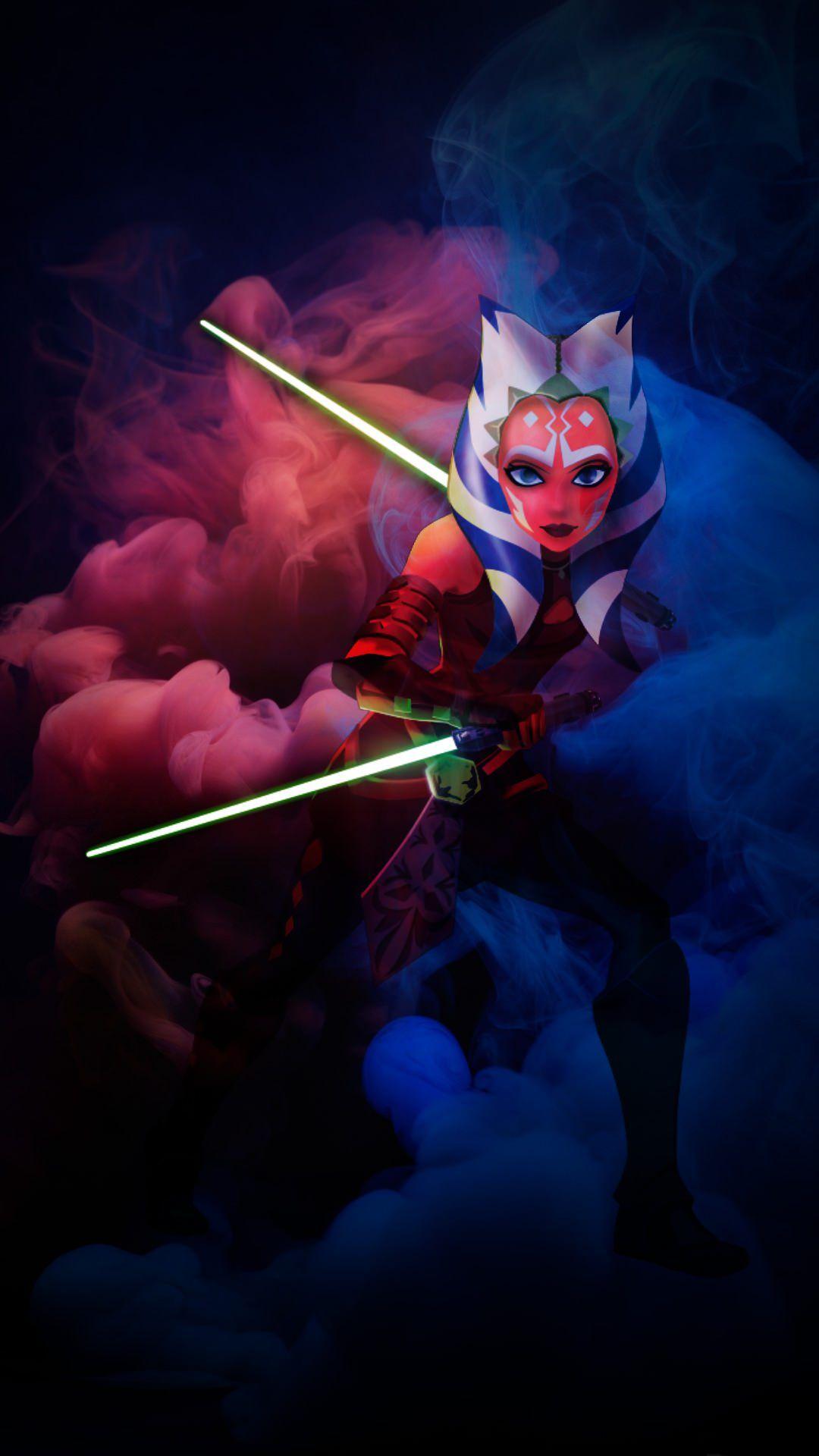 Ahsoka Tano Lightsaber Series 4K Wallpaper iPhone HD Phone 4521l