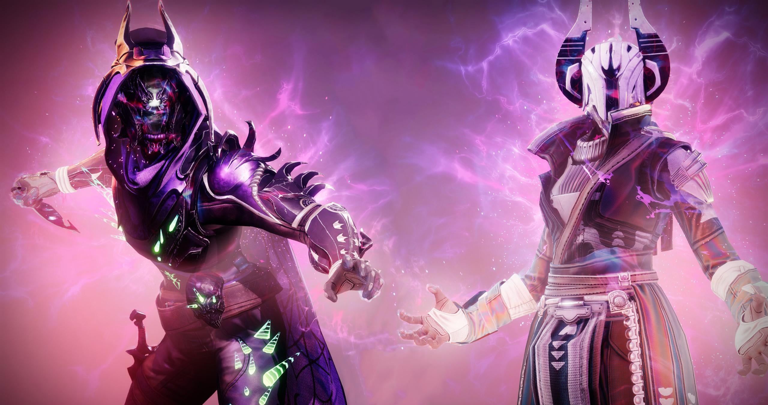 2560x1353 The new Prismatic subclass background looks incredible, so I joined mine (Warlock) & my partners (Hunter) Guardians together for a wallpaper!