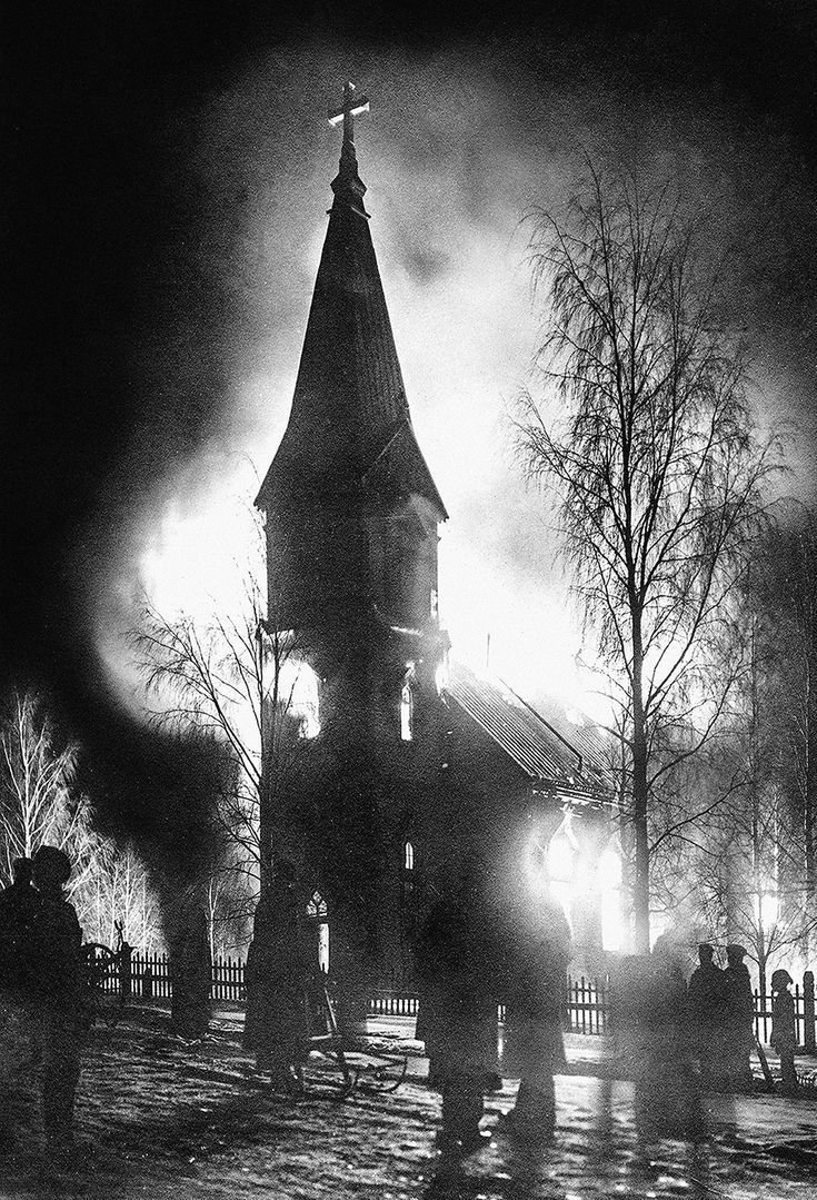 735x1079 Burning church poster metal poster