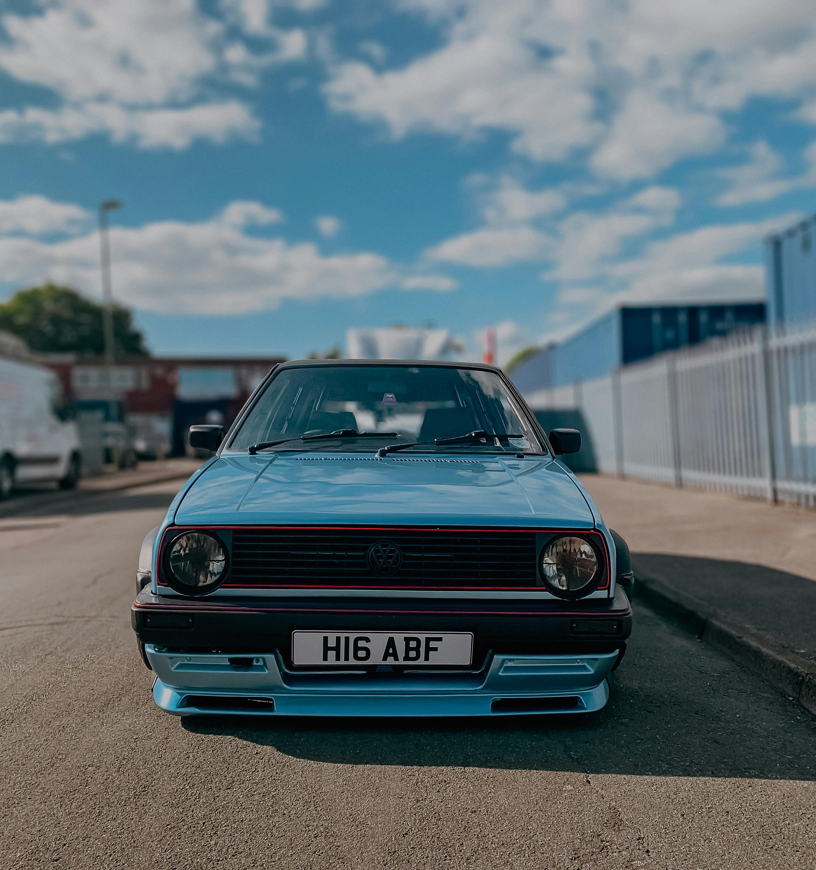 2835x3024 A Blue Volkswagen Golf Mk2 · Free