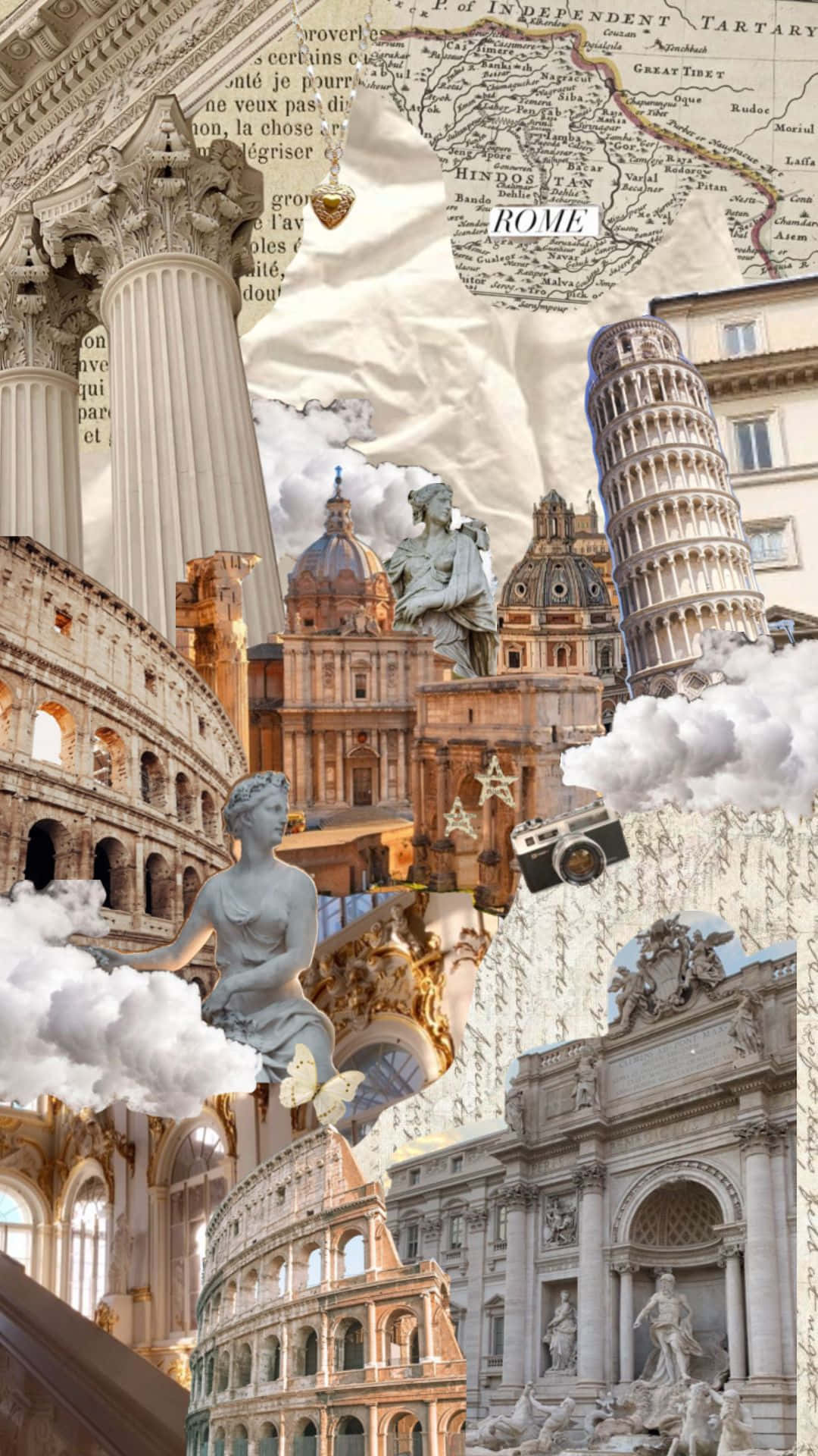 1080x1920 Download Historical Collageof European Architecture Wallpaper