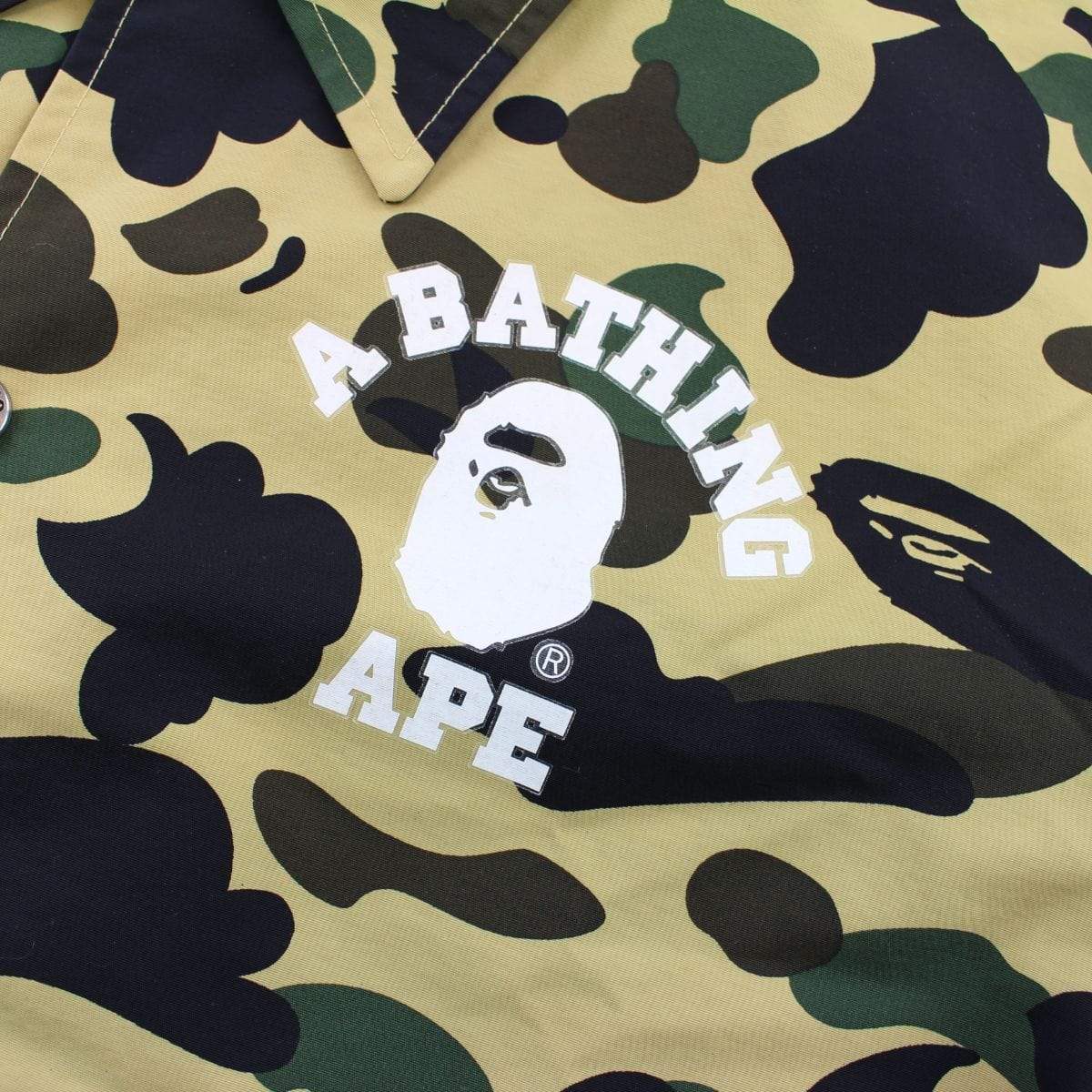 1200x1200 Bape 1st Yellow Camo College Logo Coach Jacket