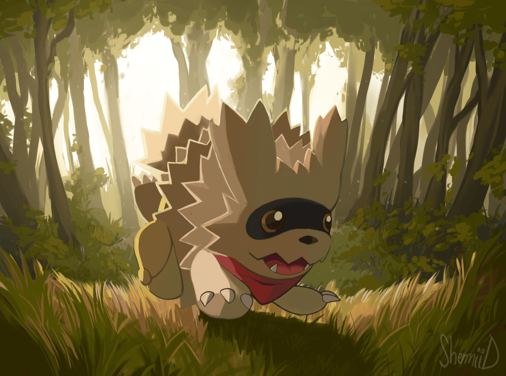 1700x1265 OC Happy explorer Zigzagoon