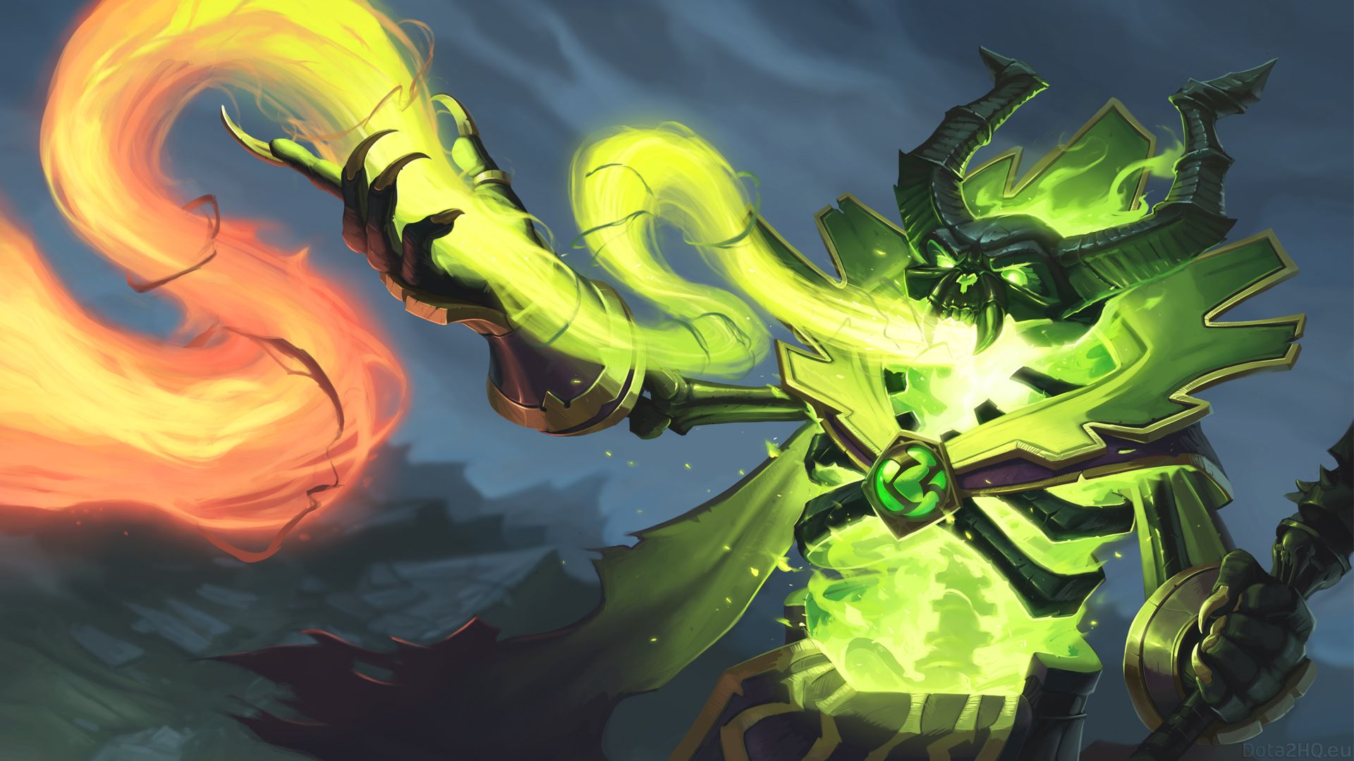 1920x1080 Wallpaper skull, Sasha Grey, dota Pugna for mobile and desktop, section игры, resolution 1920x1080