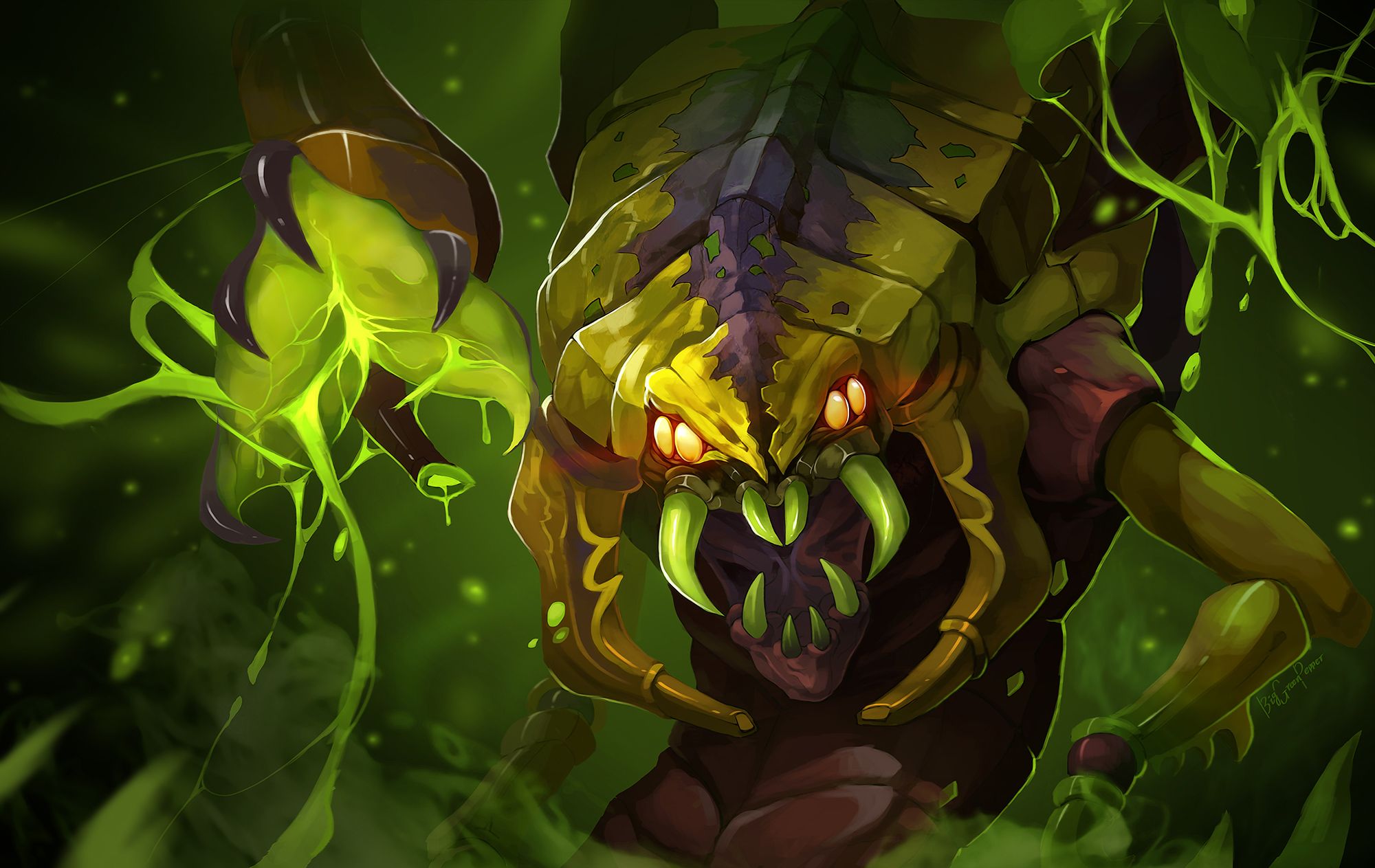 2000x1263 Epic DotA 2 HD Wallpaper: Fear the Venomous Terror