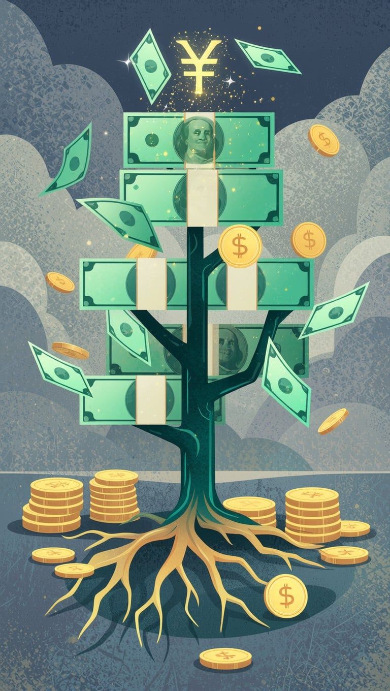 768x1360 Free Financial Growth Tree Image, Wealth, Finance