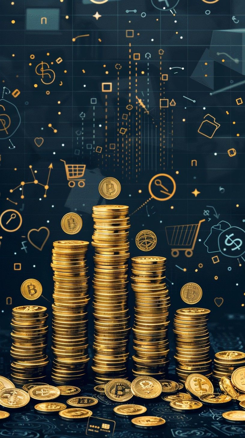 816x1456 Free Financial growth concept Image, Coins, Graphs