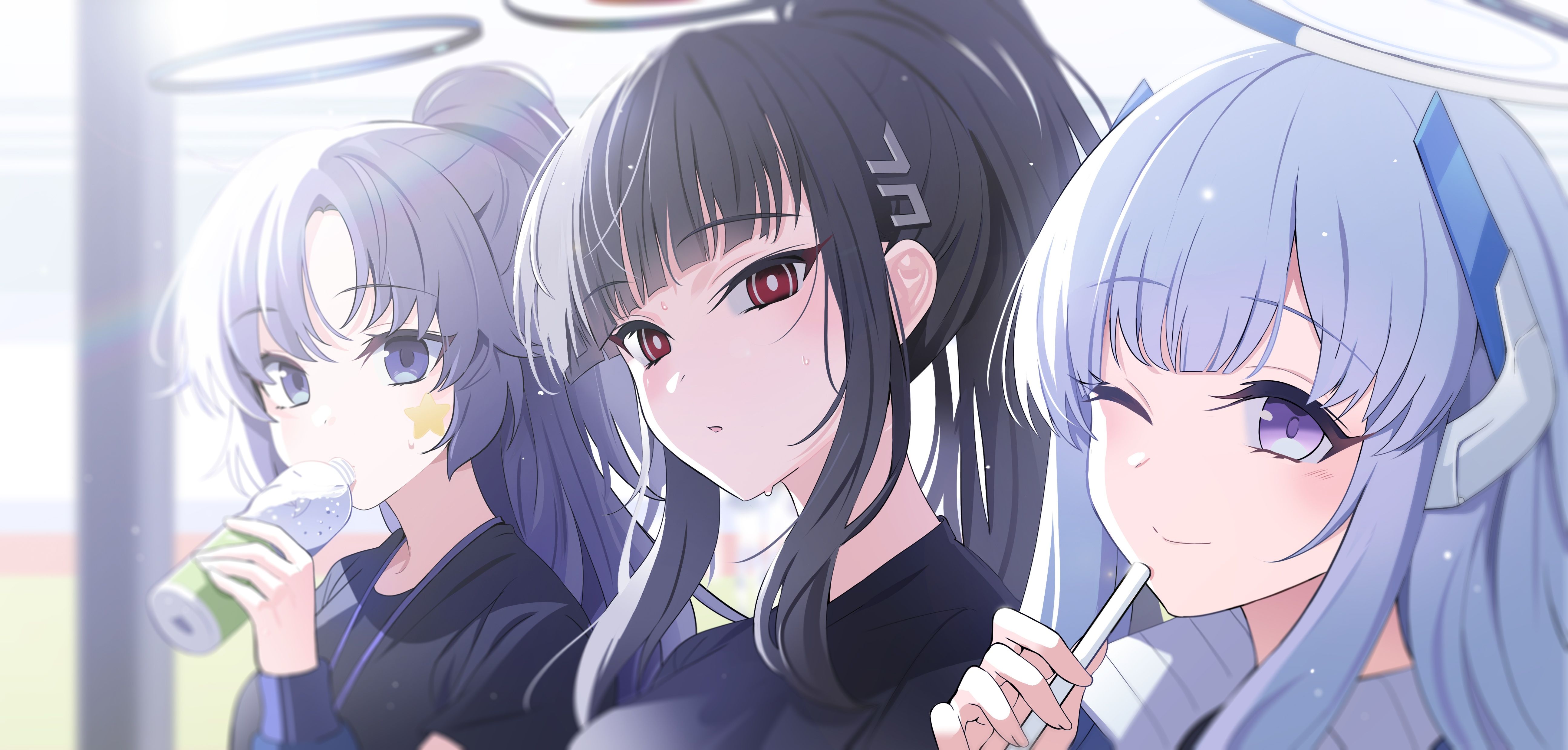 5180x2480 Wallpaper Blue Archive, Tsukatsuki Rio, Hayase Yuuka, Ushio Noa for mobile and desktop, section сёнэн, resolution 5180x2480