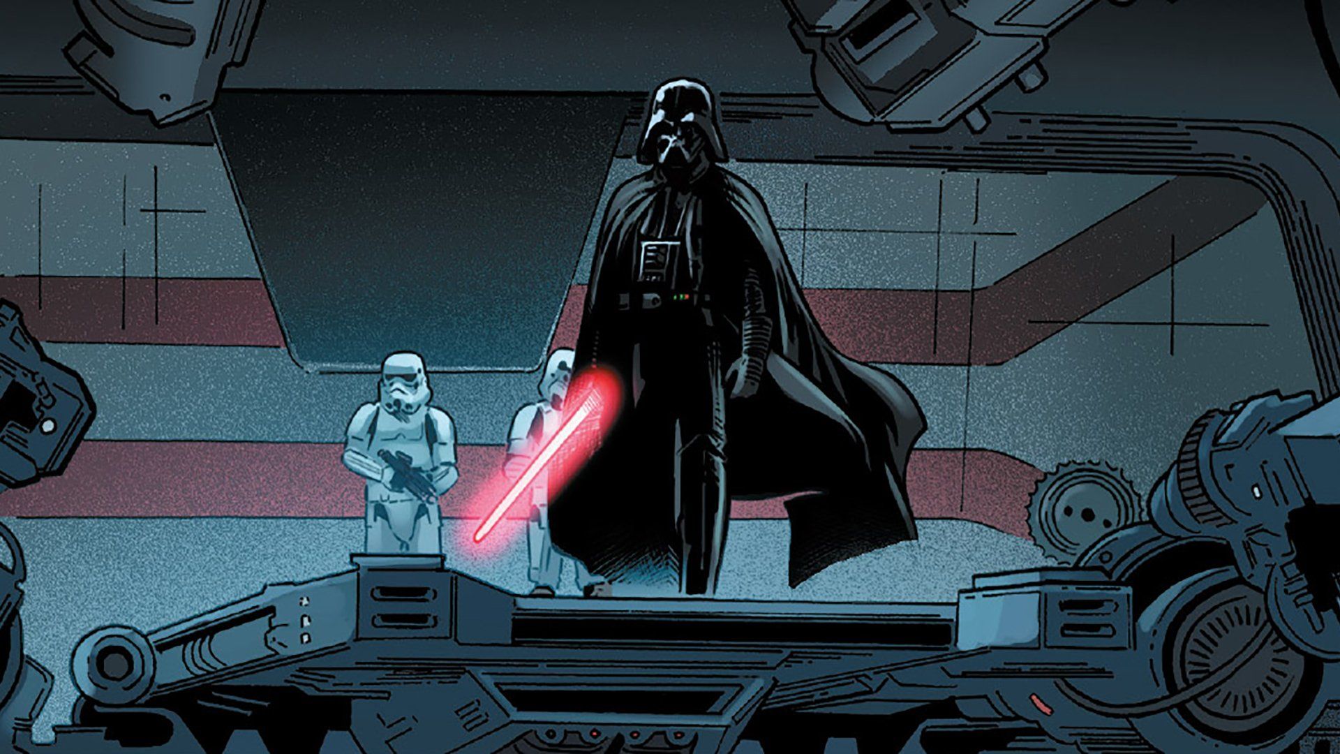 1920x1080 Darth Vader & Stormtrooper: Epic Star Wars Comic Lightsaber HD Wallpaperx1080