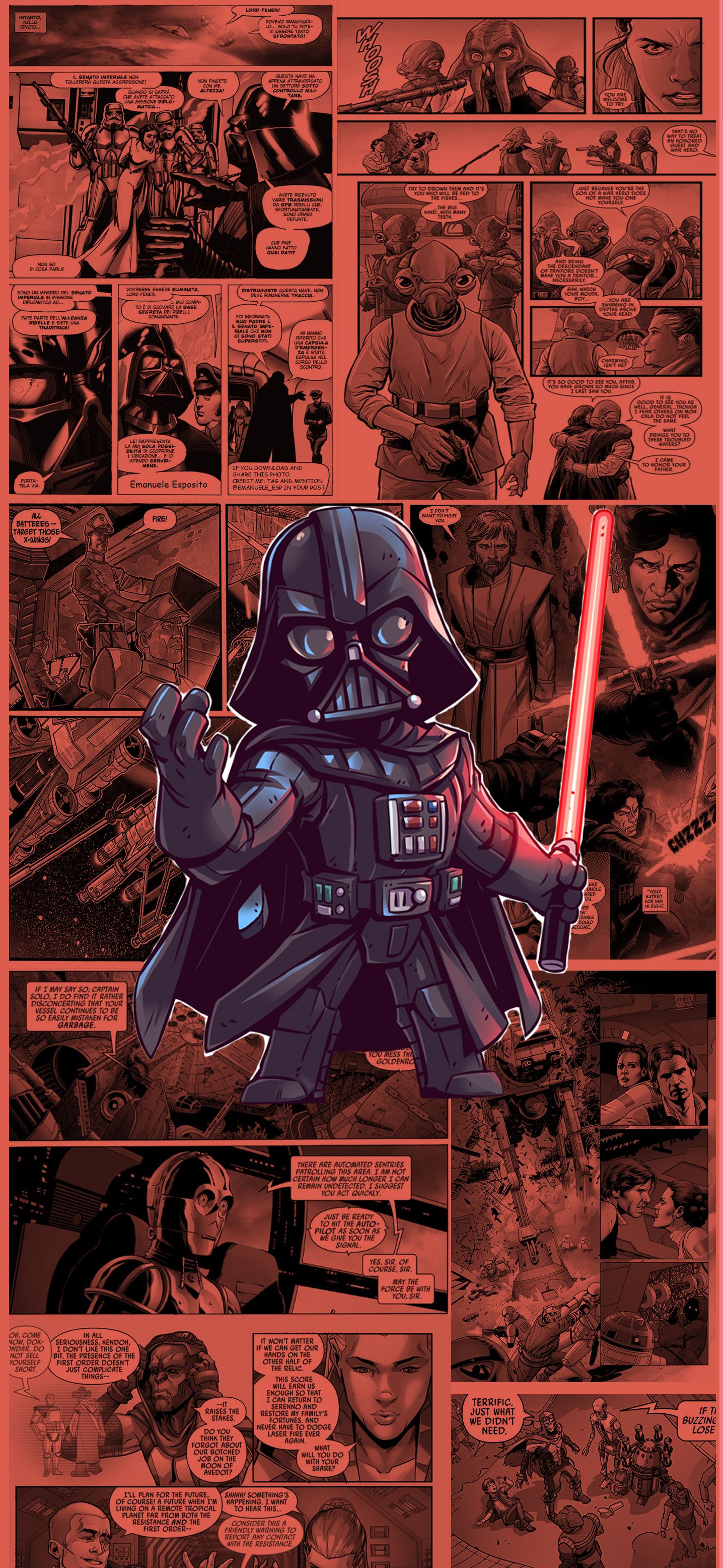 1436x3113 Wallpaper Star Wars, Jedi, Darth Vader, Apples, Fiction, Background Free Image