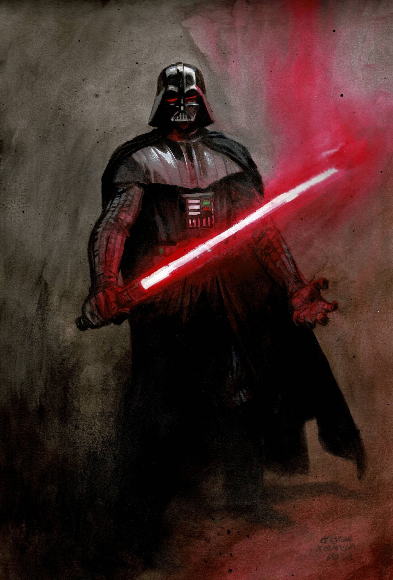 1354x2000 Darth Vader by Andrew Robinson, in Jimmy Lawrence's Star Wars Comic Art Gallery Room