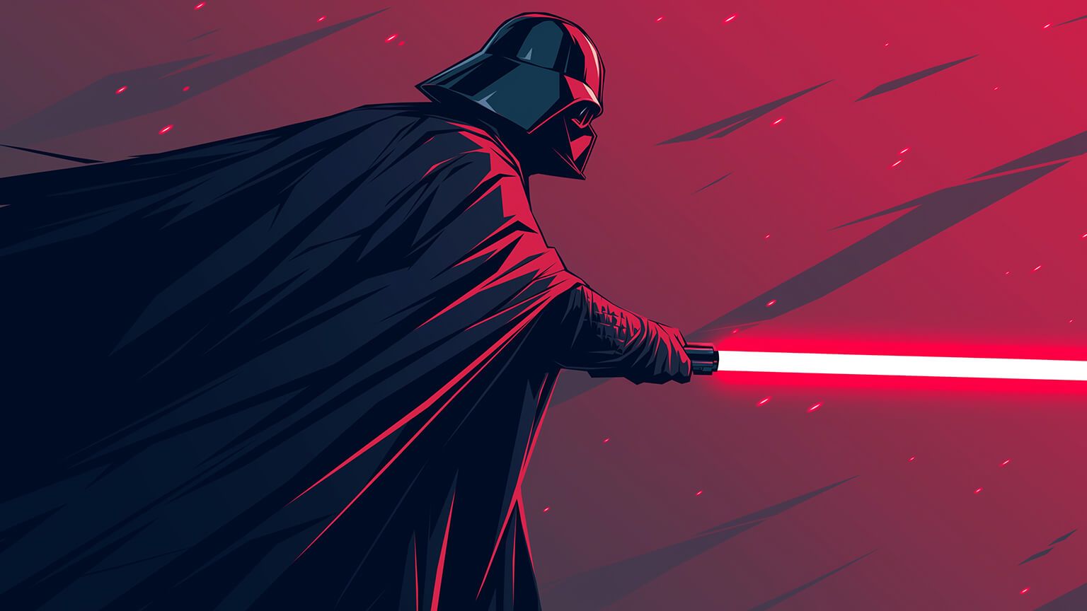 1536x864 Darth Vader with Lightsaber Star Wars Desktop Wallpaper in 4K