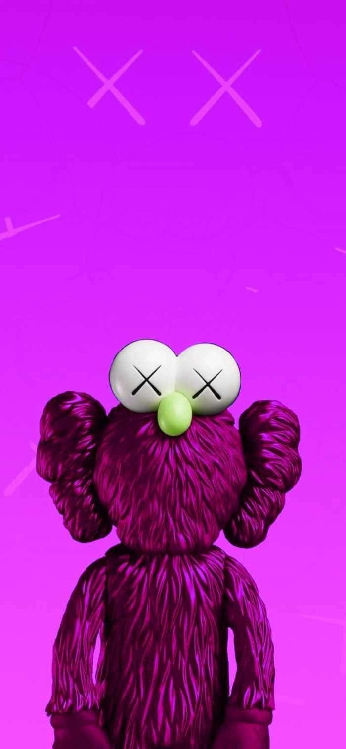 700x1515 Download Kaws Character Purple Background Wallpaper