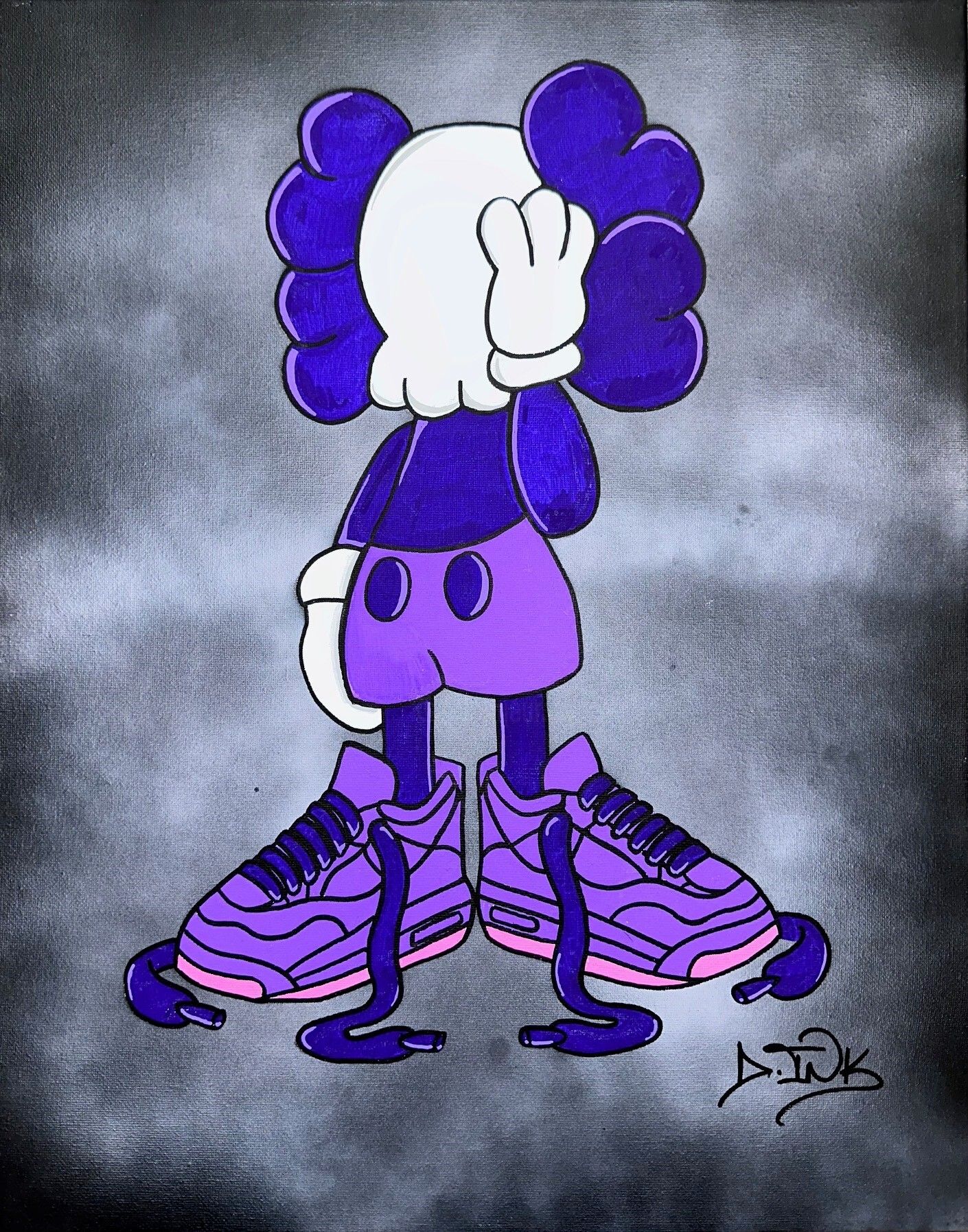 1410x1796 Purple Kaws, Drawing by D.Ink