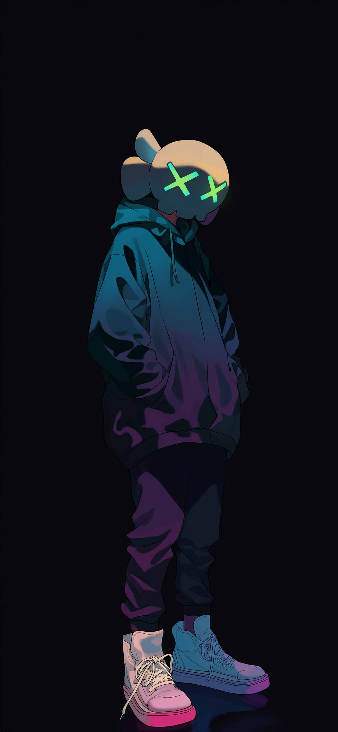 1183x2560 Streetwear KAWS Style Character Wallpaper