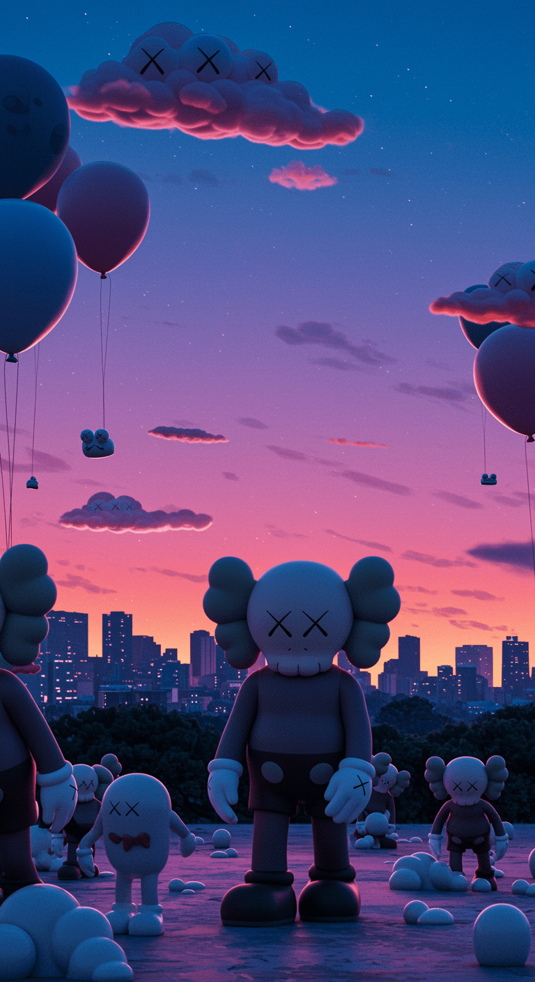 768x1408 kaws wallpaper