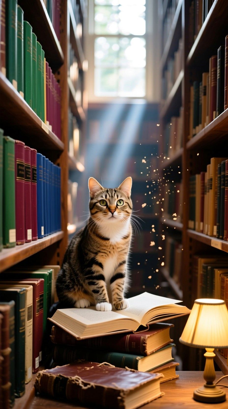 928x1664 Free Cat on Books Image, Books, Library