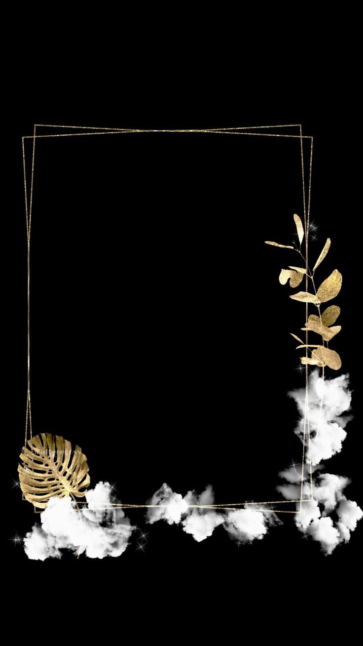 736x1308 Frame black gold altın çerçeve. Flower background wallpaper, Flower background, Gold wallpaper