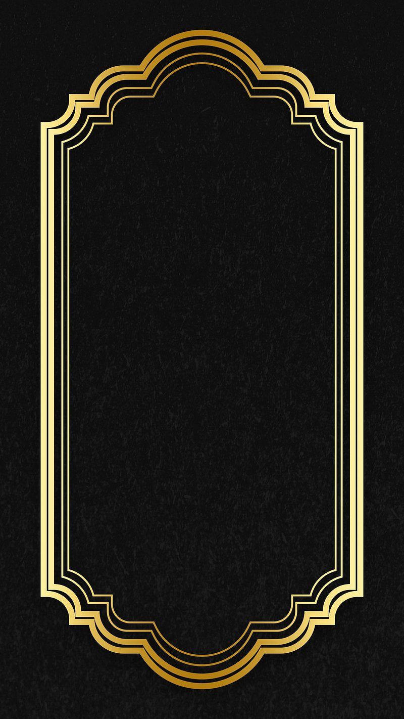 800x1422 Elegant Gold Frame Black Background Image Wallpaper