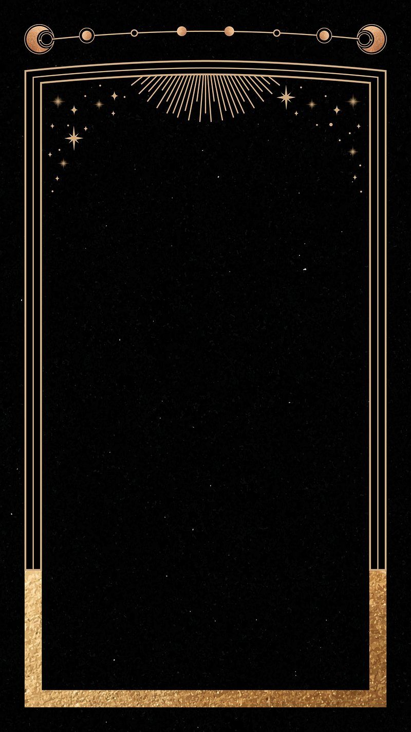 800x1422 Mystical gold frame black background