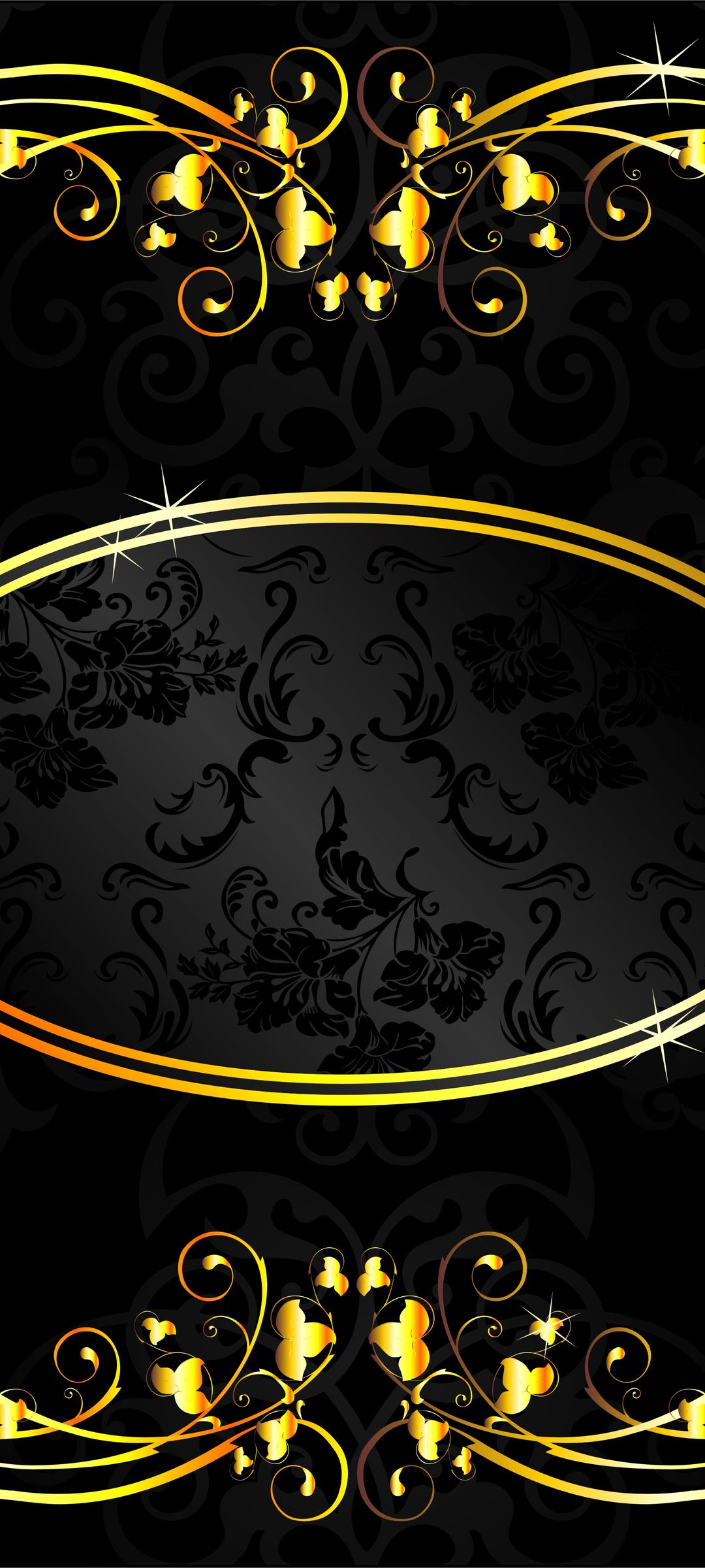 1080x2400 Download Black background, Texture, Gold, Frame, Black, Background Wallpaper in 1080x2400 Resolution